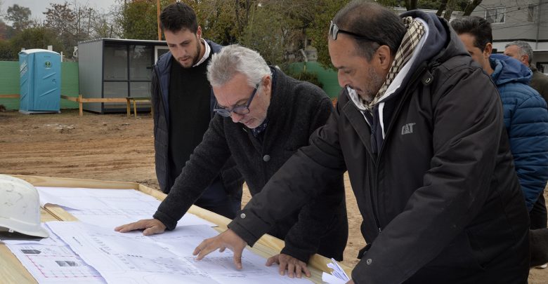 Obras del nuevo microestadio en Benavídez
