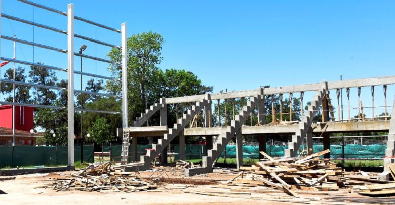 Obra del nuevo microestadio en Don Torcuato