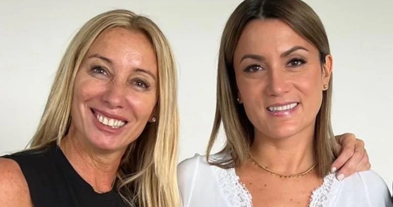 Verónica, junto a Jorgelina, la esposa de Ángel Di María