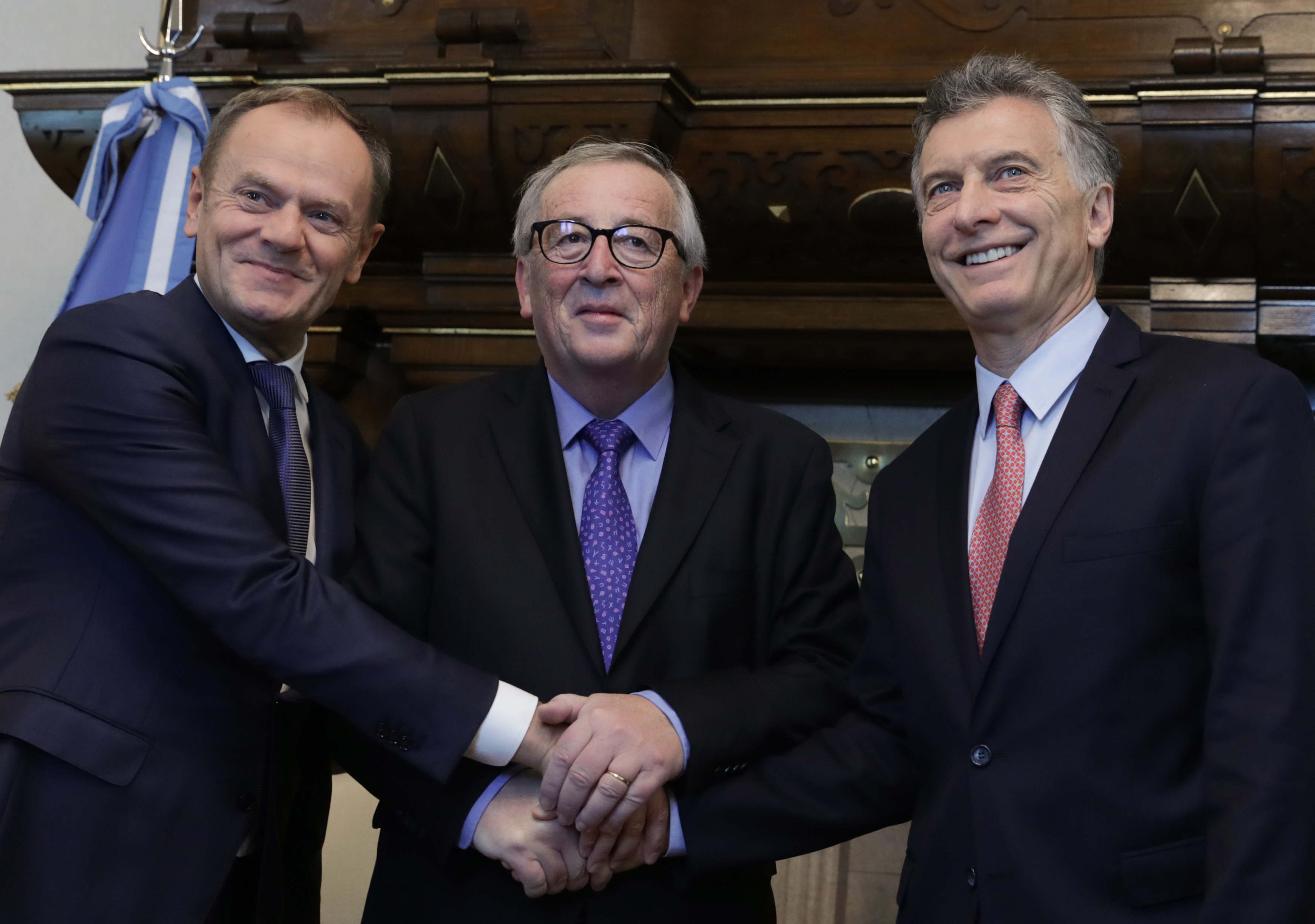 Macri - Tusk - Juncker