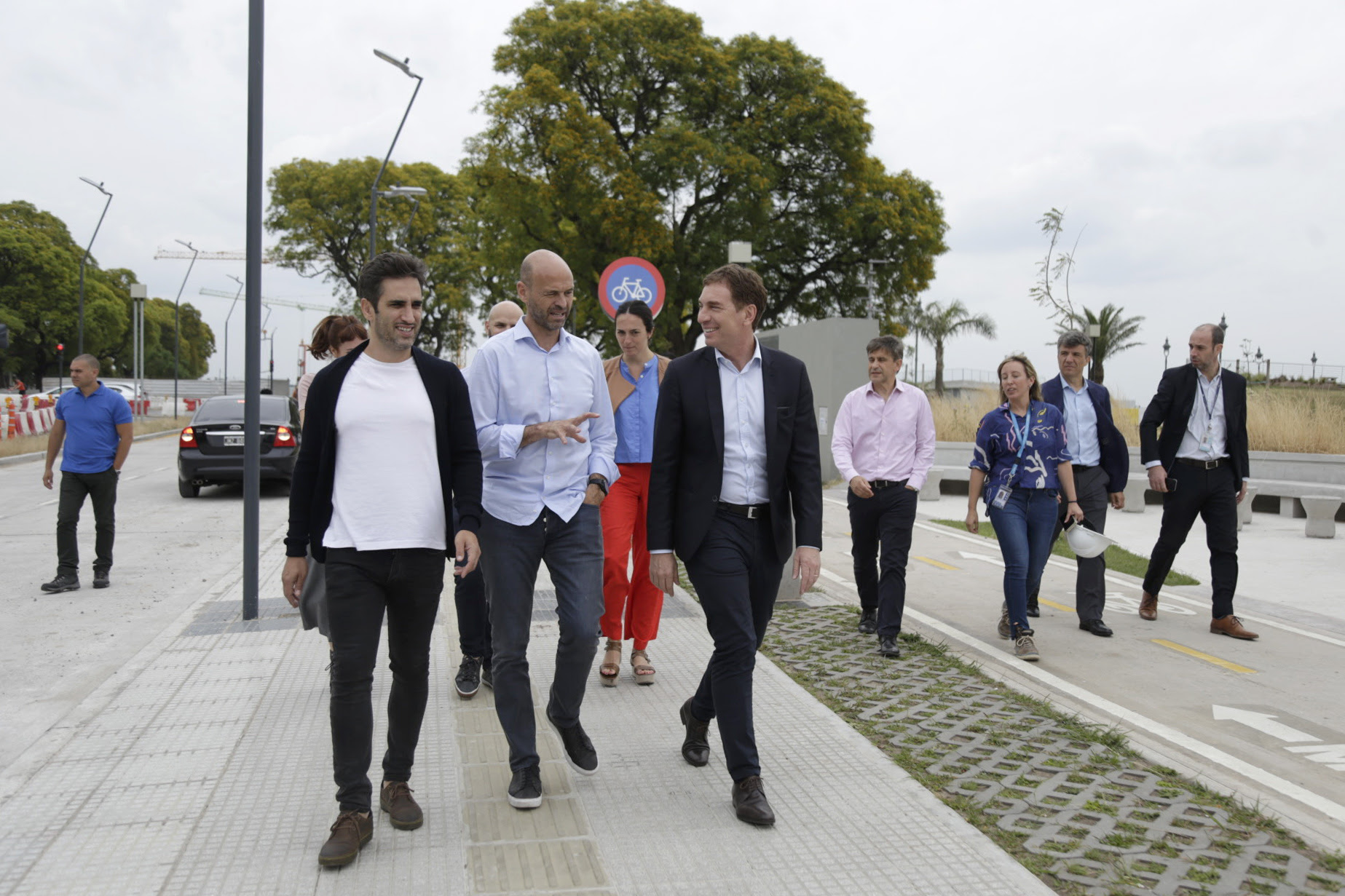 Diego Santilli y Guillermo Dietrich recorrieron las obras del Aeroparque Jorge Newbery.