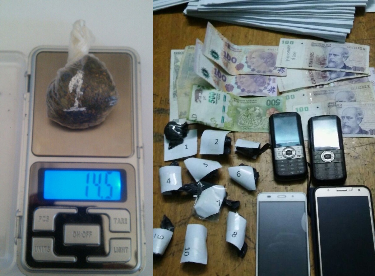 Garín y Escobar: incautaron 66 gramos de marihuana en dos procedimientos