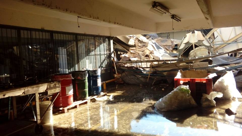 Susto en La Filomena: se derumbó el techo