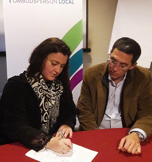 Rocío Fernández firmó en Córdoba un acta junto a defensores de todo el mundo