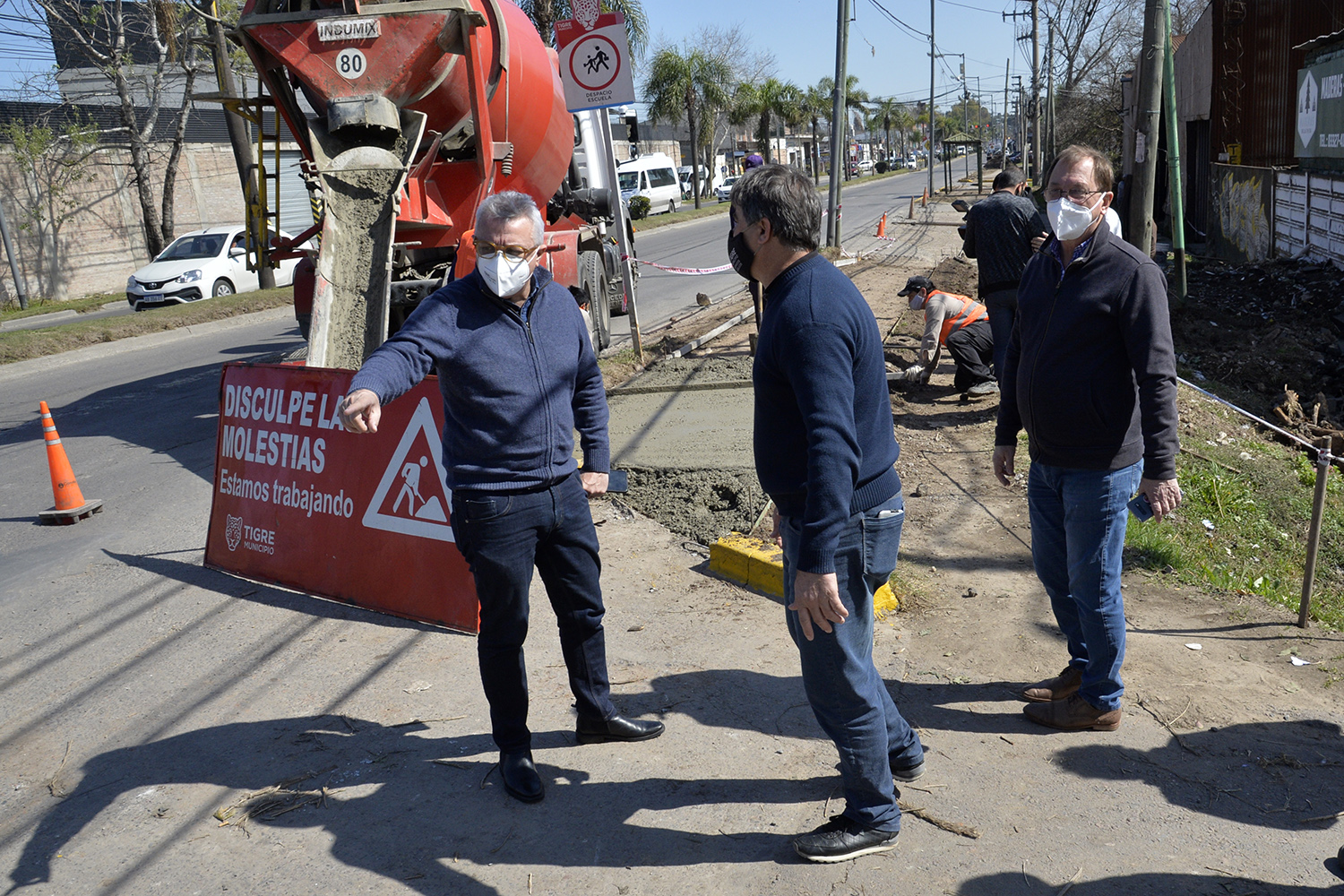 Espacio público: Julio Zamora supervisó obras en General Pacheco y Ricardo Rojas