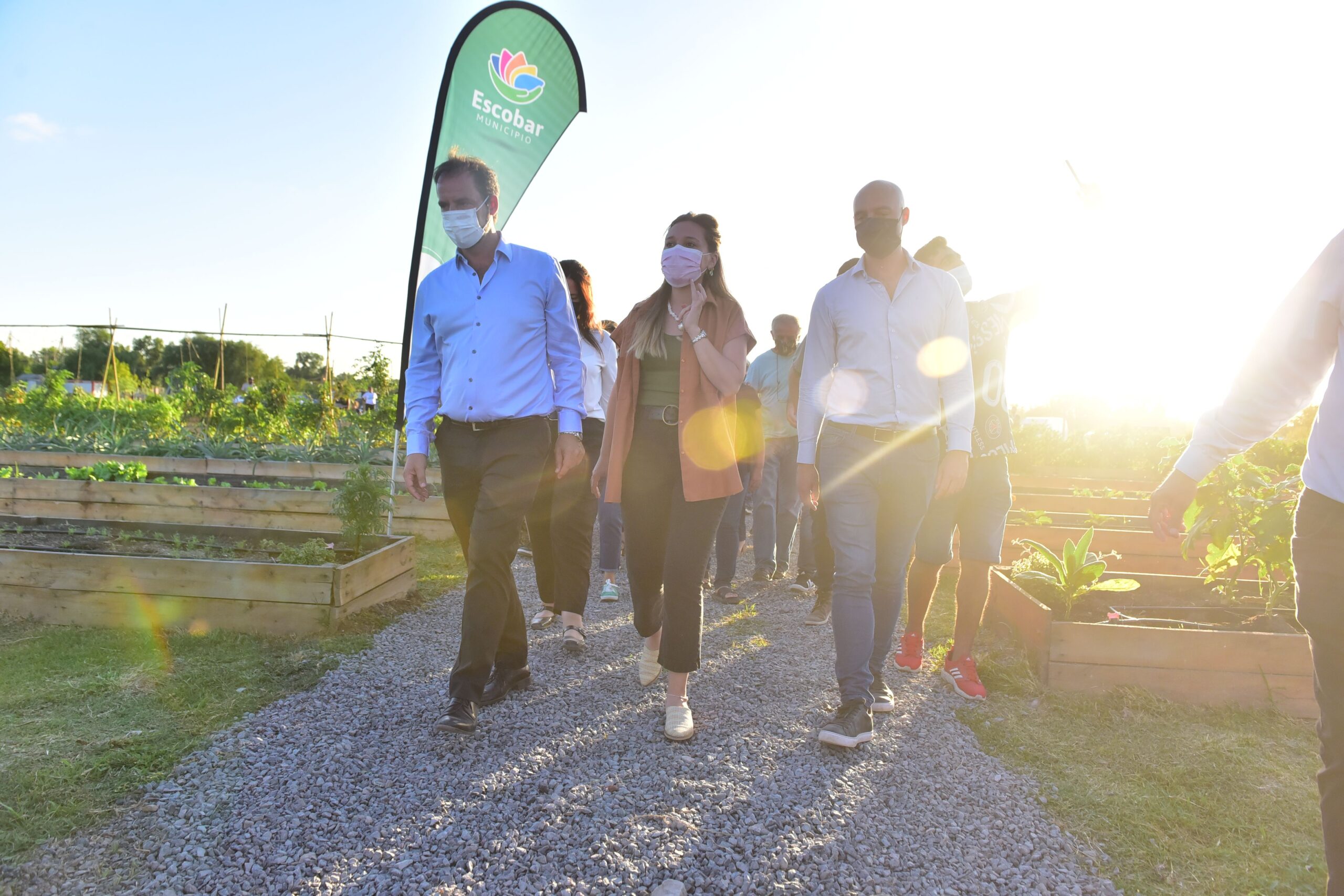 Ariel Sujarchuk y Beto Ramil inauguraron la ampliación de la Huerta Agroecológica Municipal de Maquinista Savio