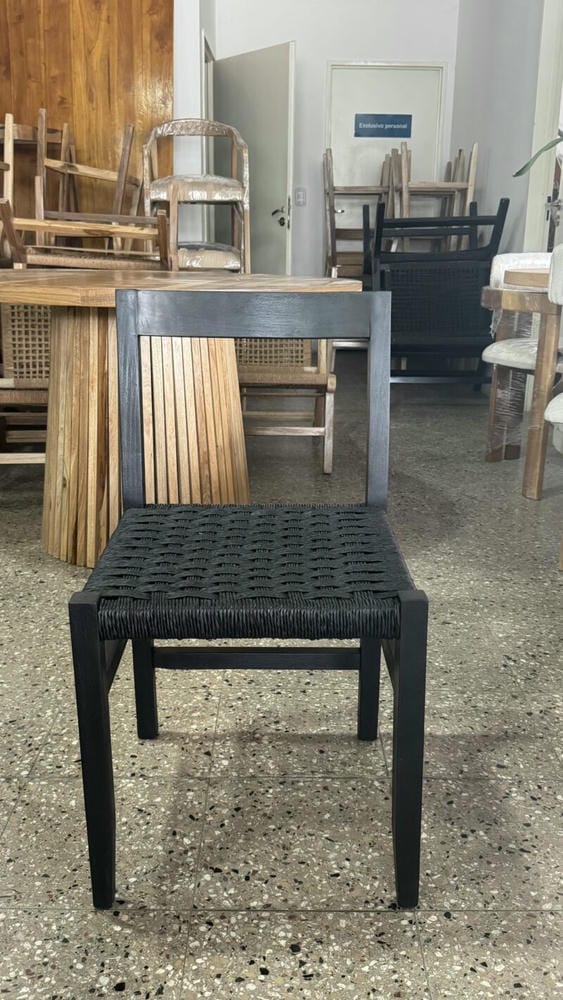 Silla Cuadrada Tejida Petiribi Full Black - Imagen 2