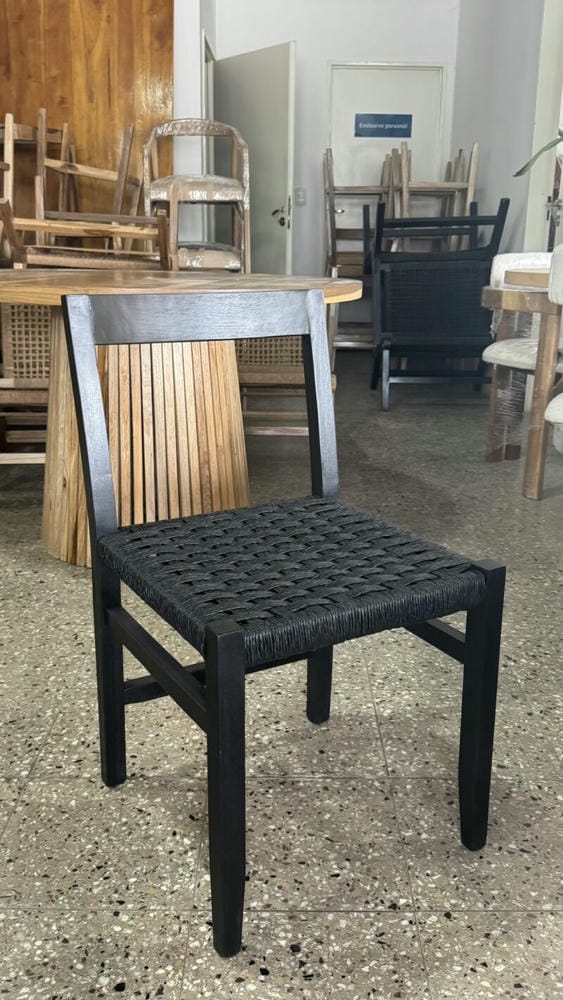 Silla Cuadrada Tejida Petiribi Full Black - Imagen 3