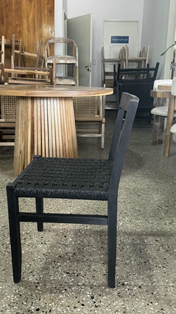 Silla Cuadrada Tejida Petiribi Full Black - Imagen 4