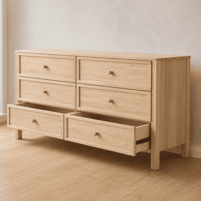 Comoda/Cajonera Alamo macizo - Modelo 1