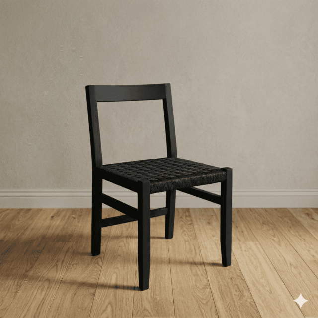 Silla Cuadrada Tejida Petiribi Full Black