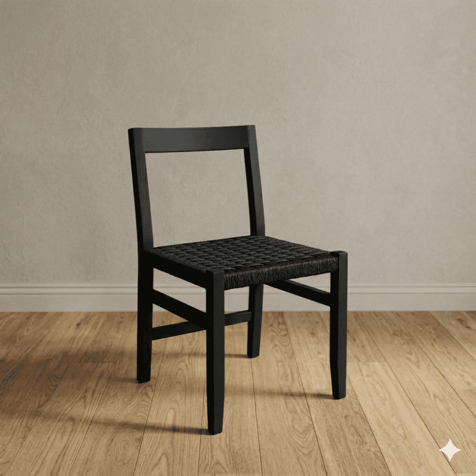 Silla Cuadrada Tejida Petiribi Full Black