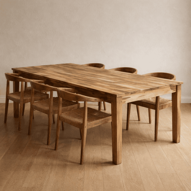 Mesa Petiribi Maciza - Base 4 Patas al Borde