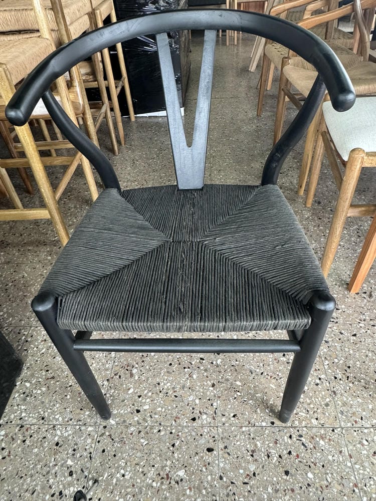 Silla Wishbone Tejida Full Black - Imagen 2