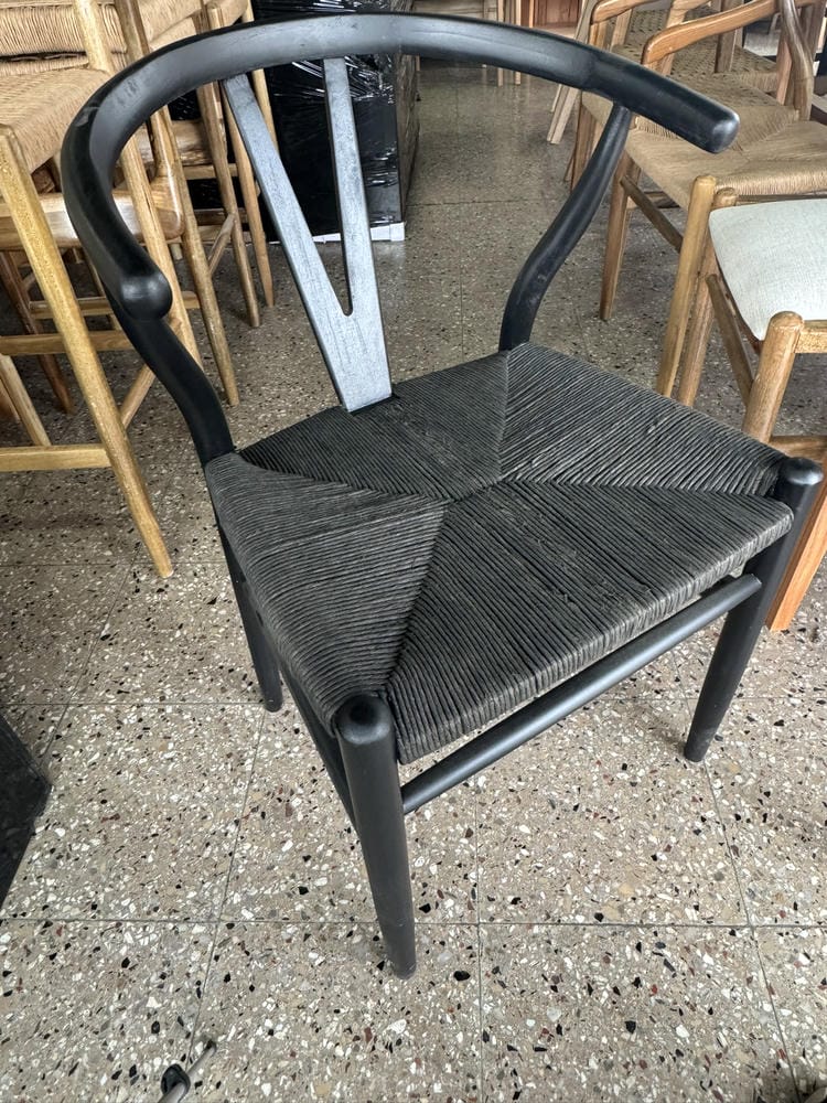 Silla Wishbone Tejida Full Black - Imagen 3