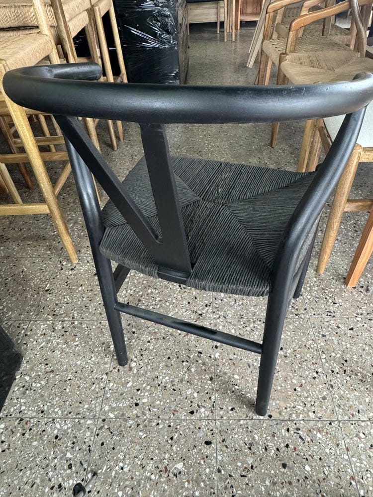 Silla Wishbone Tejida Full Black - Imagen 6