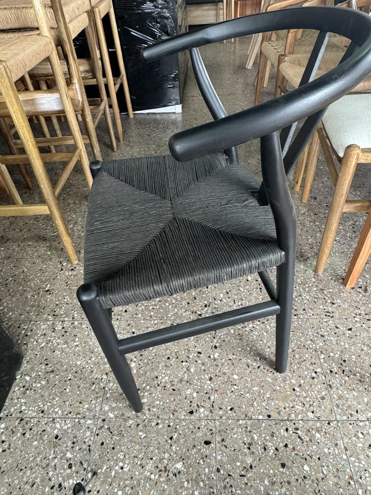 Silla Wishbone Tejida Full Black - Imagen 5