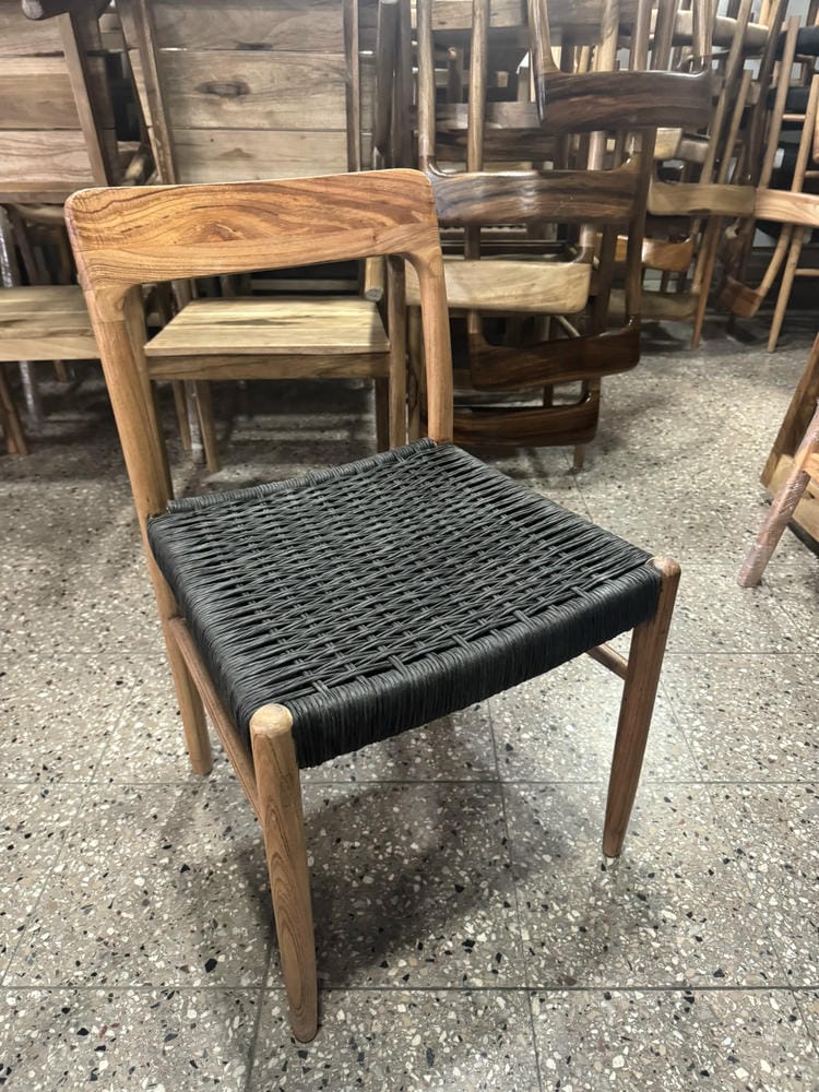 Silla Moller Tejida Kraft Negro Paraíso - Imagen 3