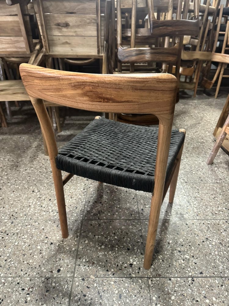 Silla Moller Tejida Kraft Negro Paraíso - Imagen 5
